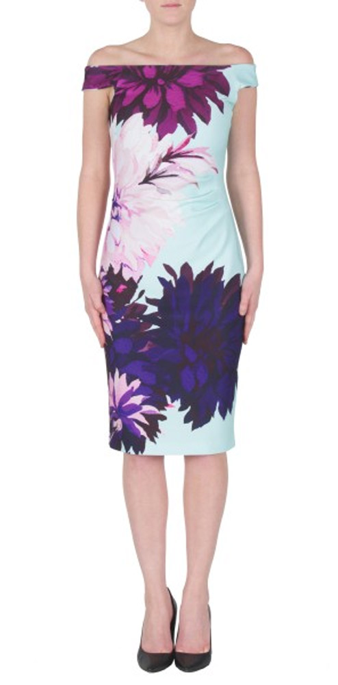 Joseph Ribkoff Off Shoulder Bold Floral Spring Dress