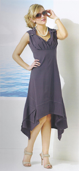 Dzhavael Couture Button Tab Shoulder Dress