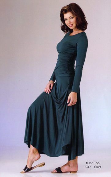 Luna Luz Matte Jersey Asymmetric Skirt with Pocket 