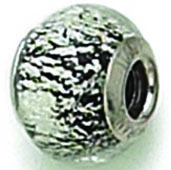 Zable Black Silver Murano Glass Bead