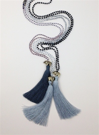 Zacaha Tassel Necklace with Elephant Charm